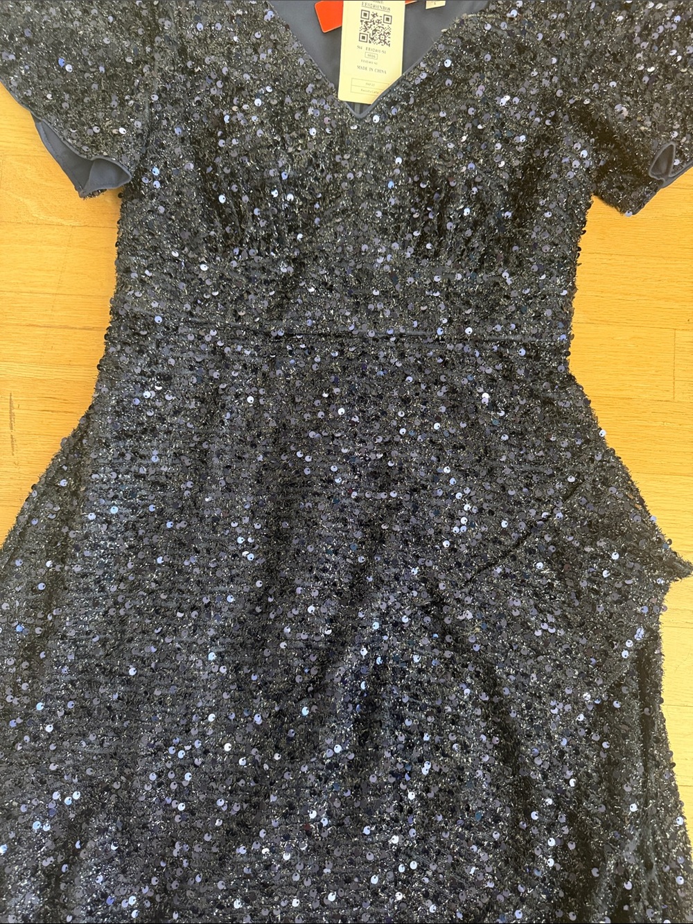Ever Pretty Navy Sequin V-Neck High-Low Cocktail Dress - Picture 4 of 4